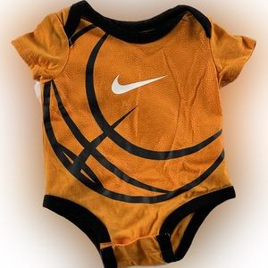 Nike Basketball Onesie 3 Months Orange Basketball with Black Trim